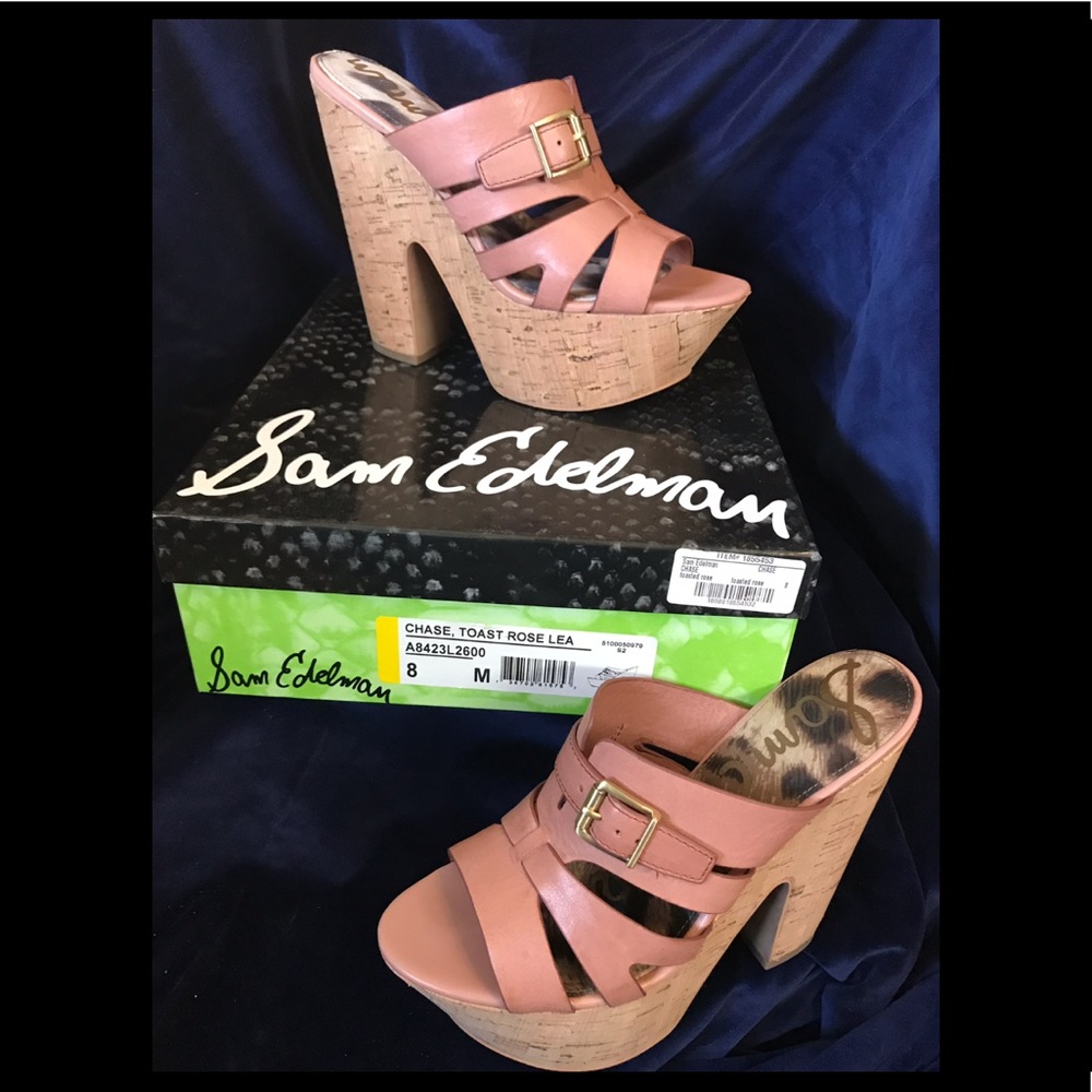 Sam Edelman Chase Toast Rose Wedge Sandals